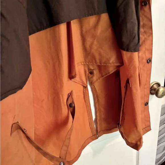 Oiled Canvas Cowboy Duster Drover Coat - Picture 5 of 11